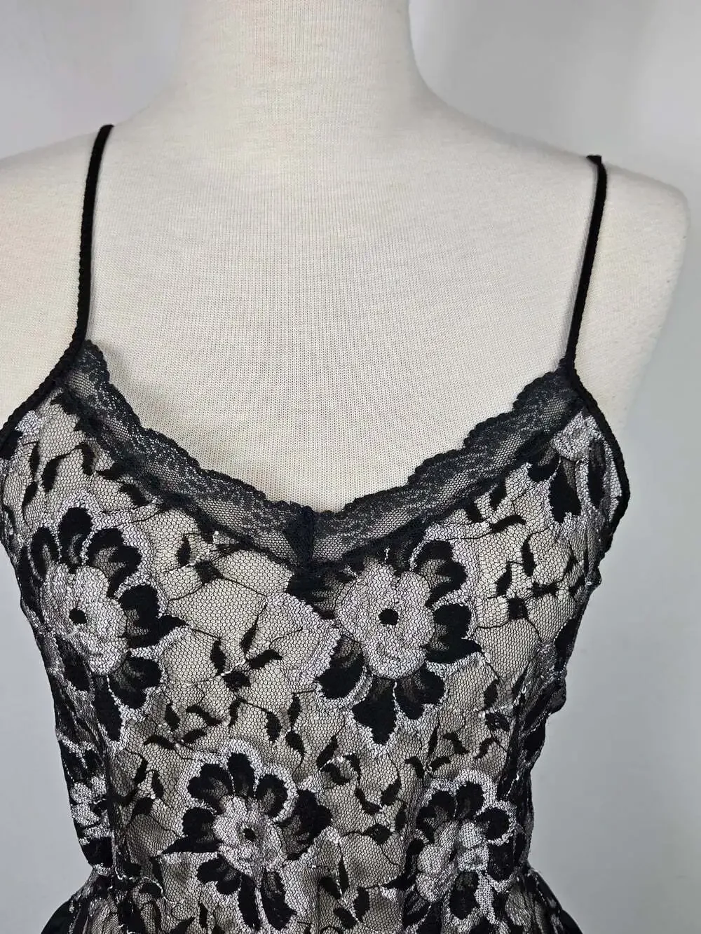Vintage Undercover Wear Black Lace Teddy Romper Bodysuit Small Lingerie USA